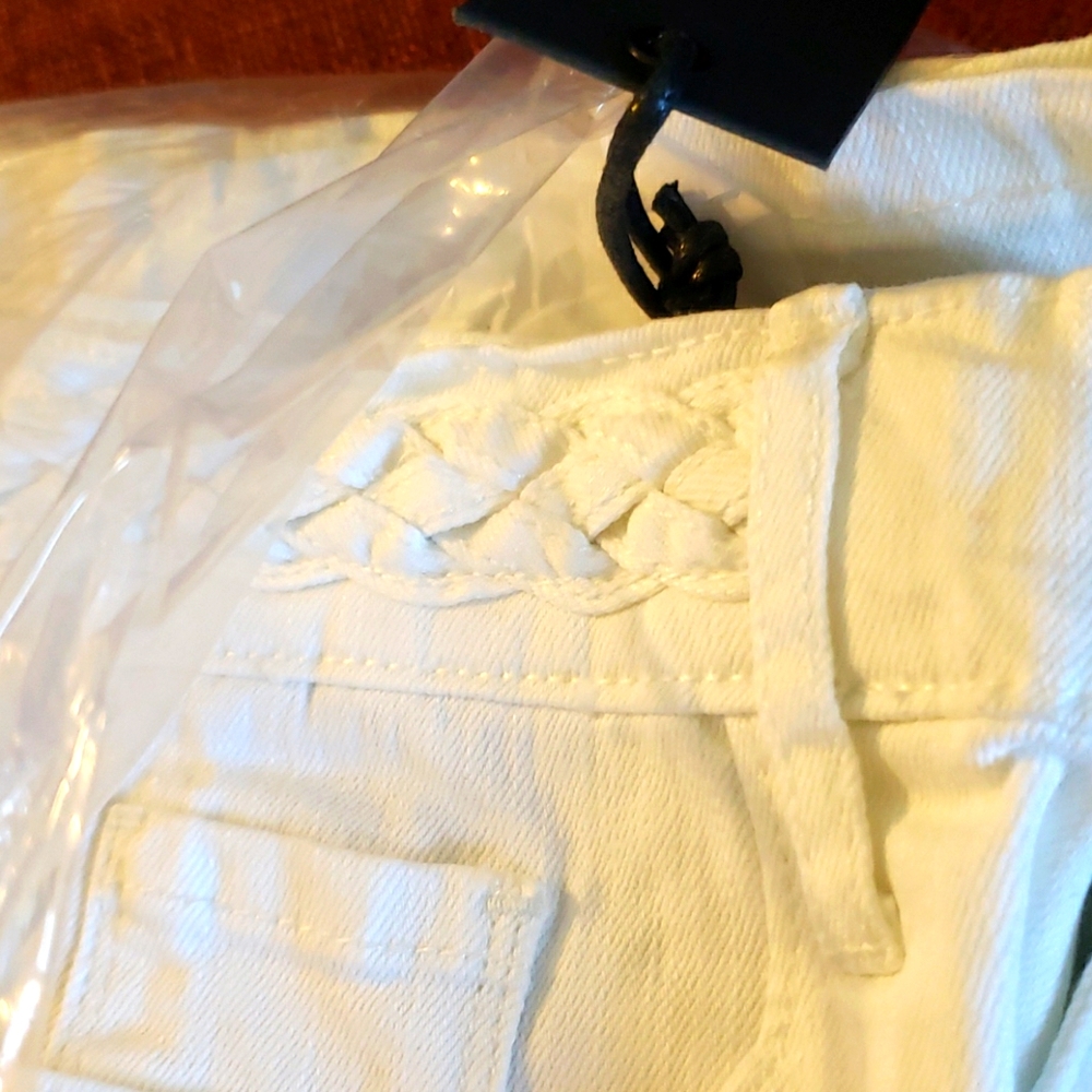 SALE! NUMERO HIGH-RISE BRAIDED WAISTBAND WIDE-LEG JEANS. - Picture 6 of 6